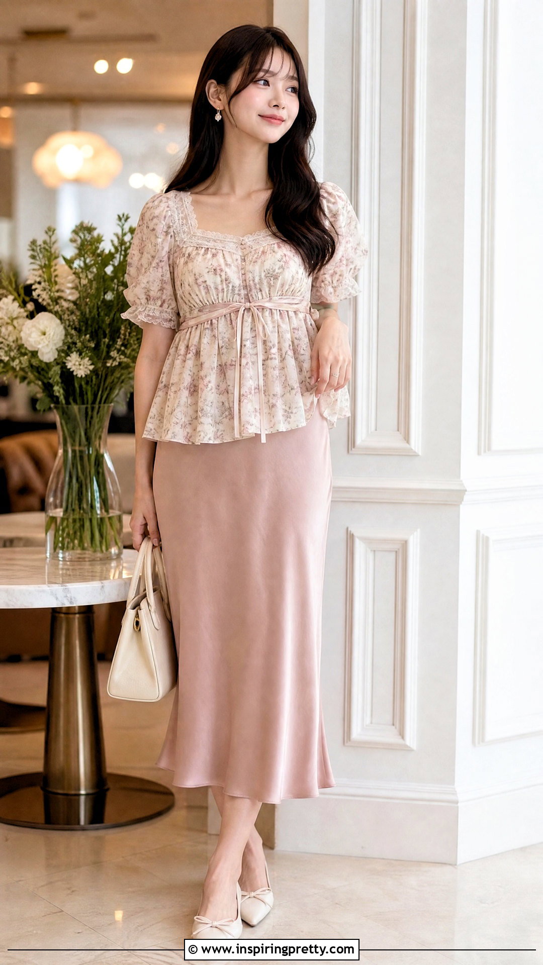 Liz Lisa Babydoll Top With A Satin Midi Skirt - 25 liz lisa babydoll top outfit ideas