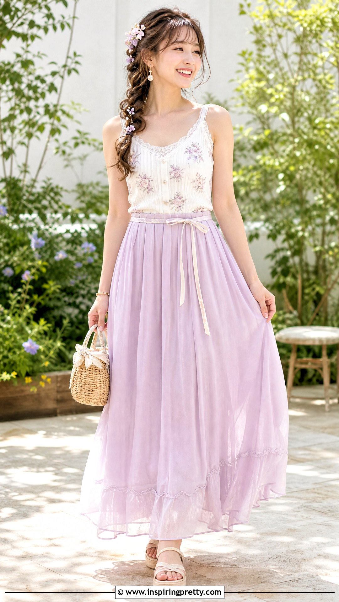 Liz Lisa Tank Top With Pastel Maxi Skirt - 25 liz lisa tank top outfit ideas
