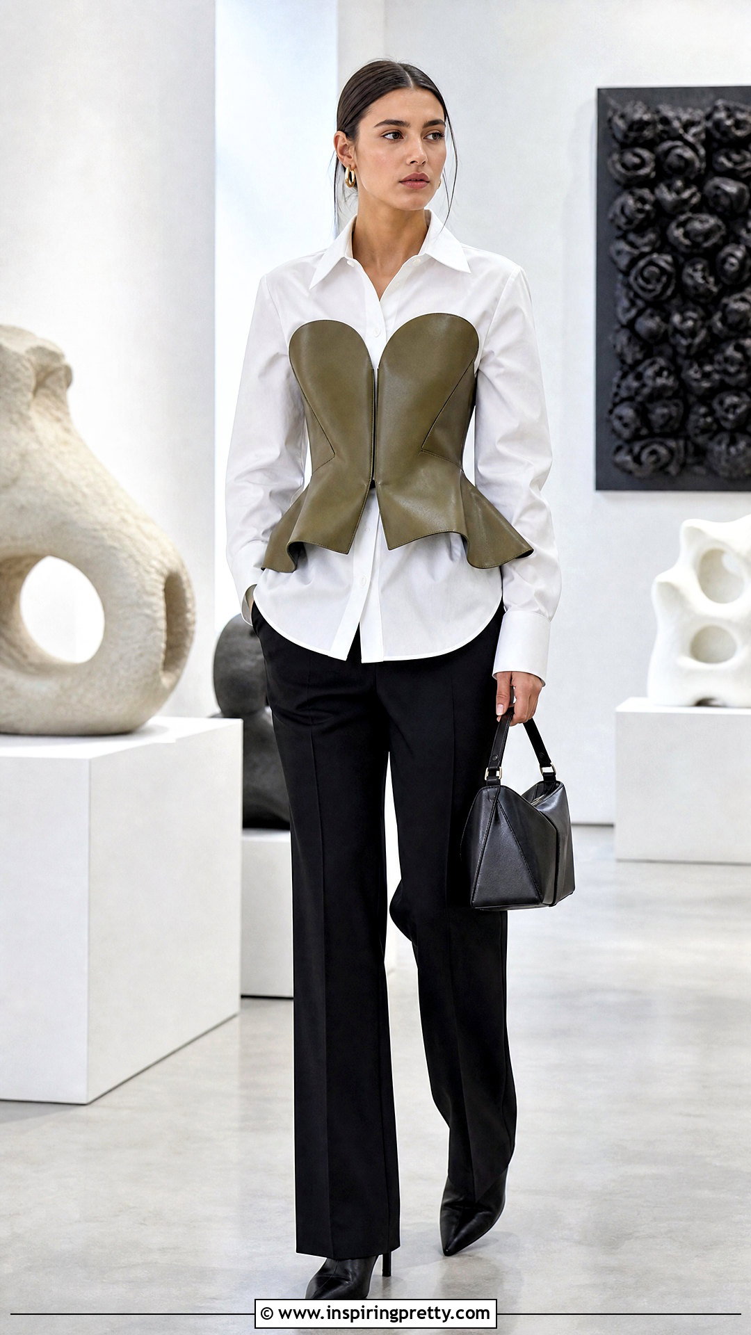 Loewe Bustier Top Over White Shirt - 50 loewe top outfit ideas