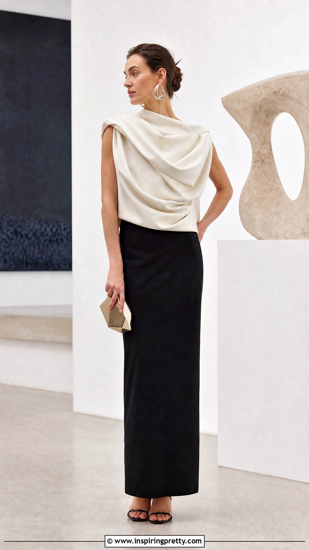Loewe Draped Top With Column Skirt - 50 loewe top outfit ideas