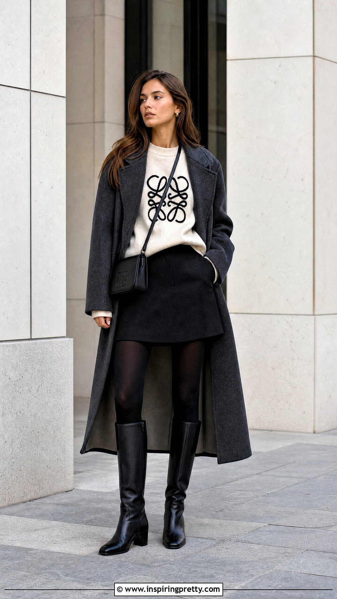 Loewe Logo Sweater With Mini Skirt - 50 loewe top outfit ideas