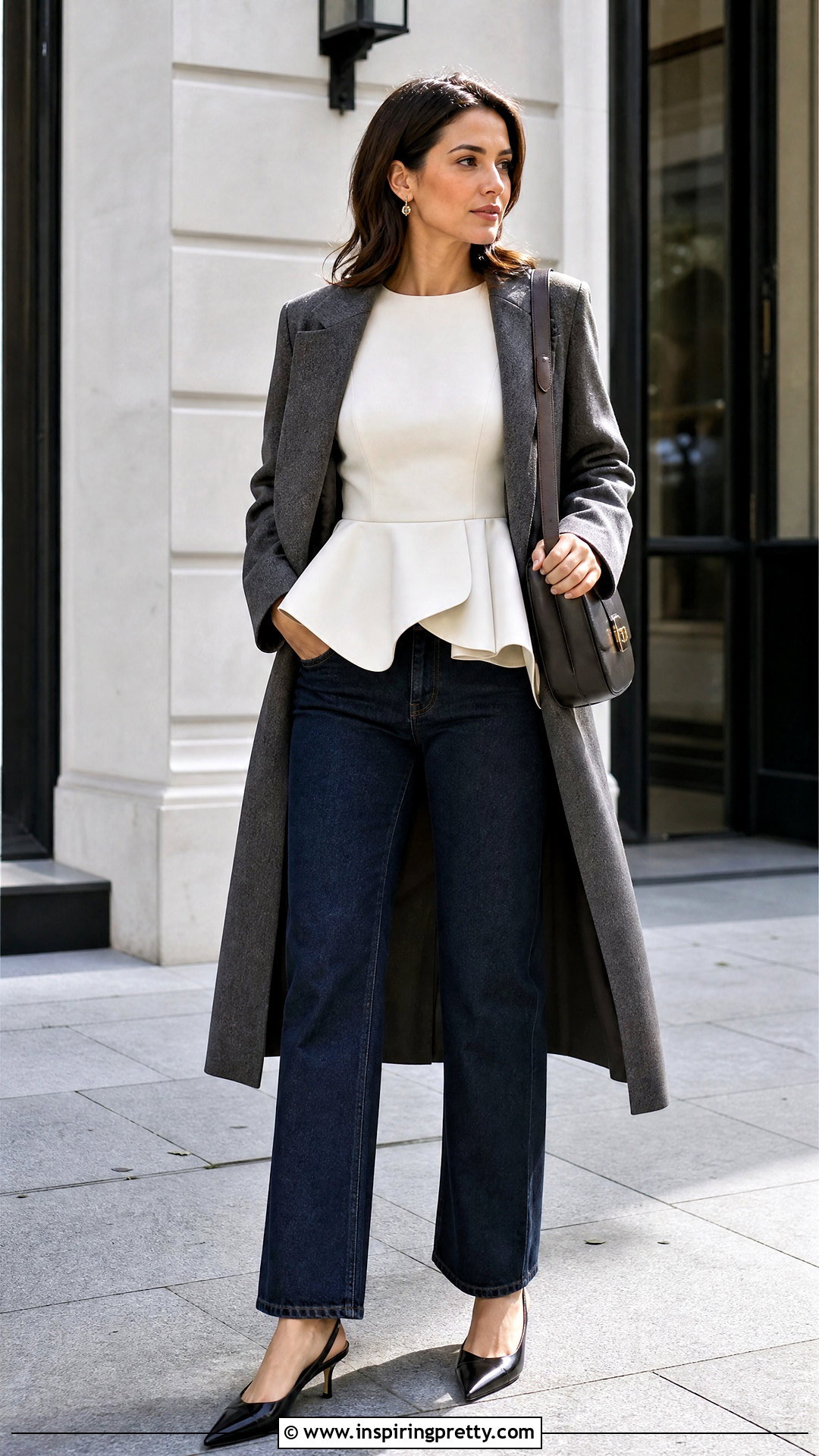 Loewe Peplum Top With Dark Denim - 50 loewe top outfit ideas