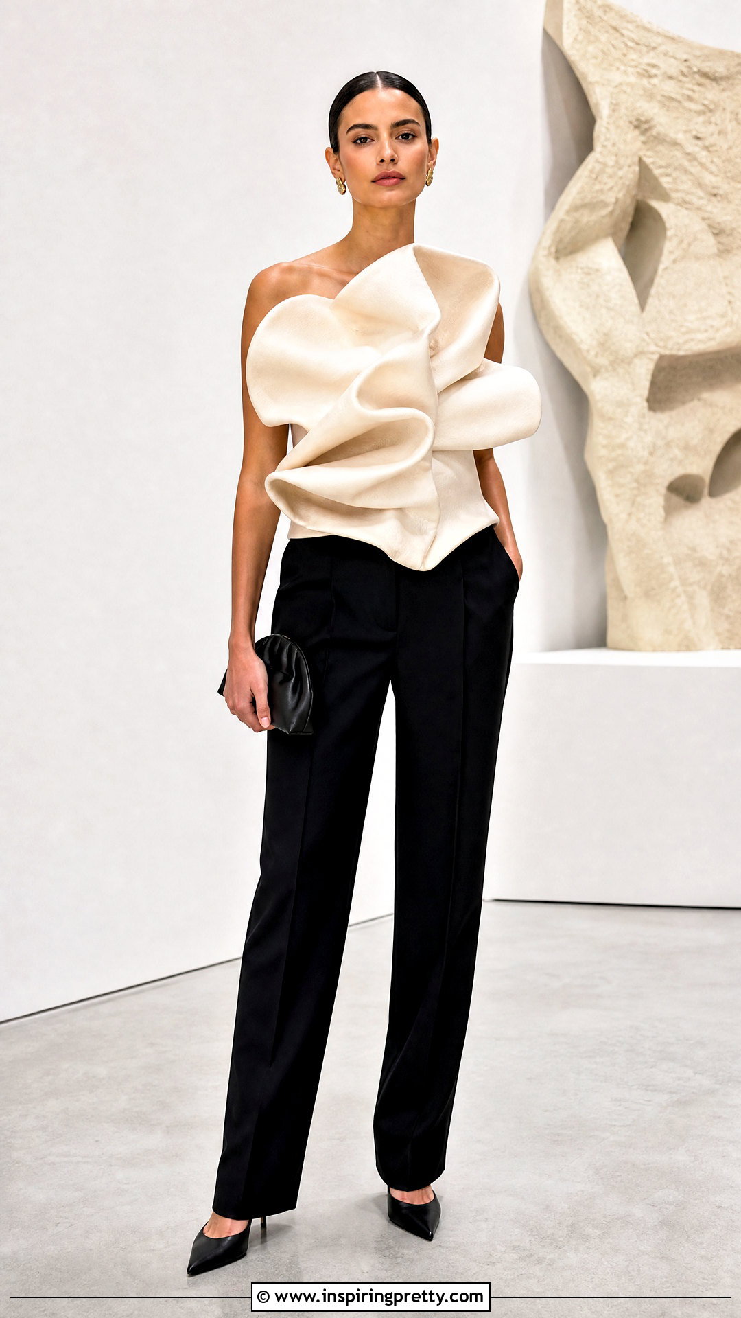 Loewe Statement Top With Black Trousers - 50 loewe top outfit ideas