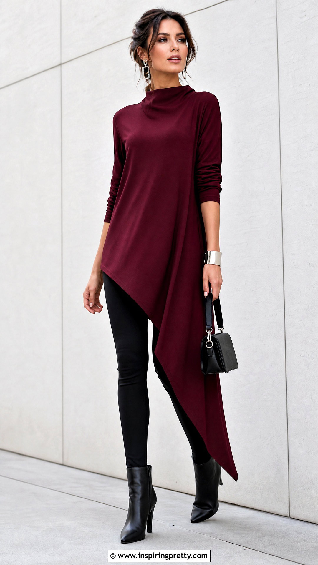 Long Asymmetrical Tunic With Leggings - 50 long tunic tops outfit ideas