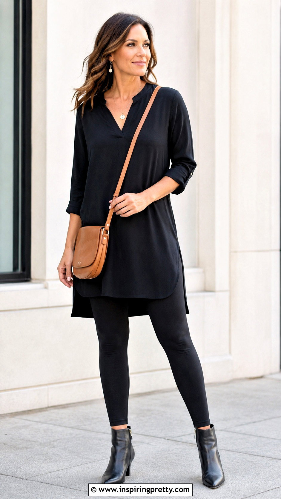 Long Black Tunic With Leggings - 50 stylish long tops for women