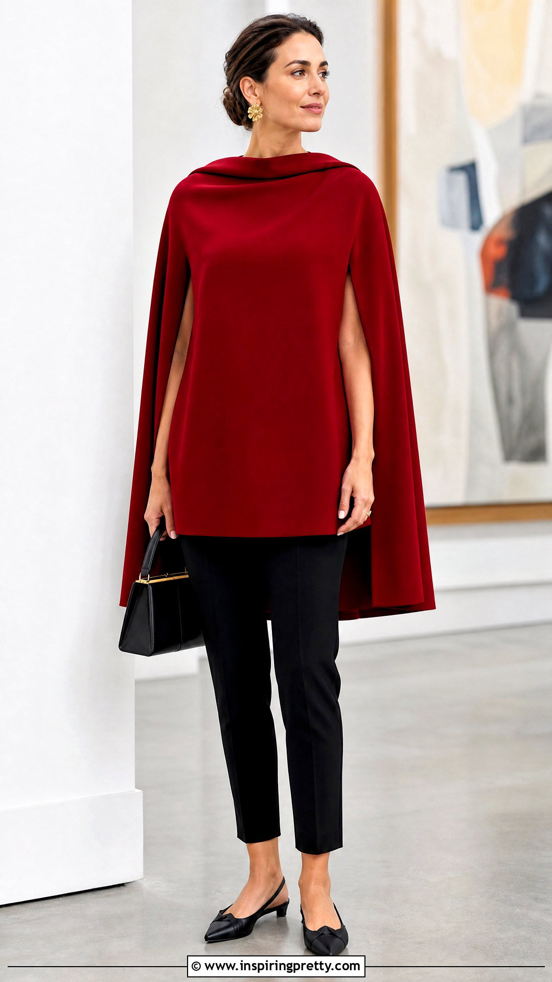 Long Cape Top With Cigarette Pants - 50 long tops for women