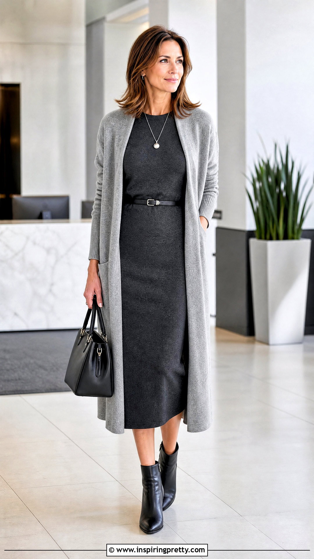 Long Cardigan And Column Dress Outfit - 50 top outfits