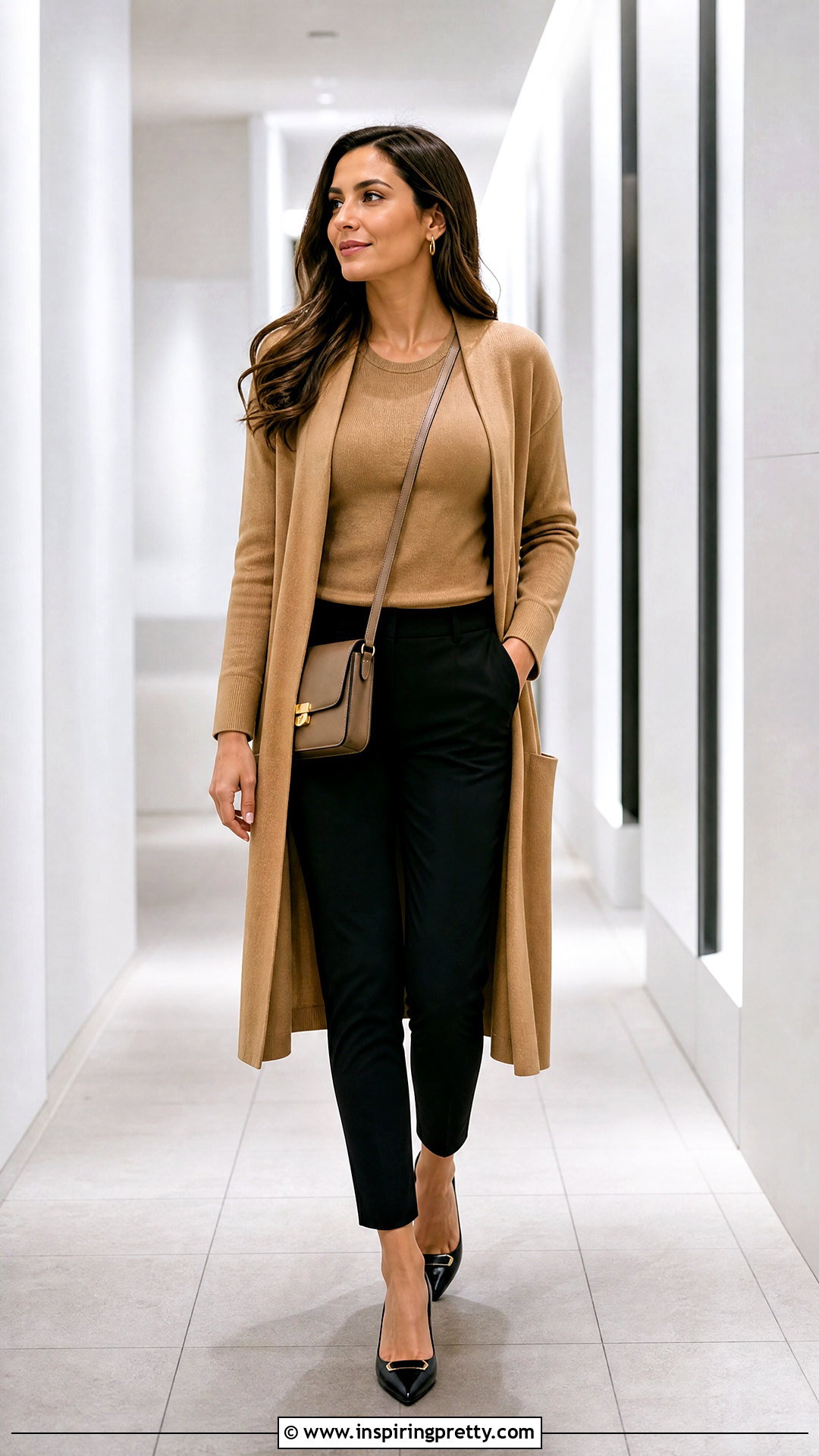 Long Cardigan And Top Set With Slim Pants - 20 Matching Cardigan And Top Set outfits