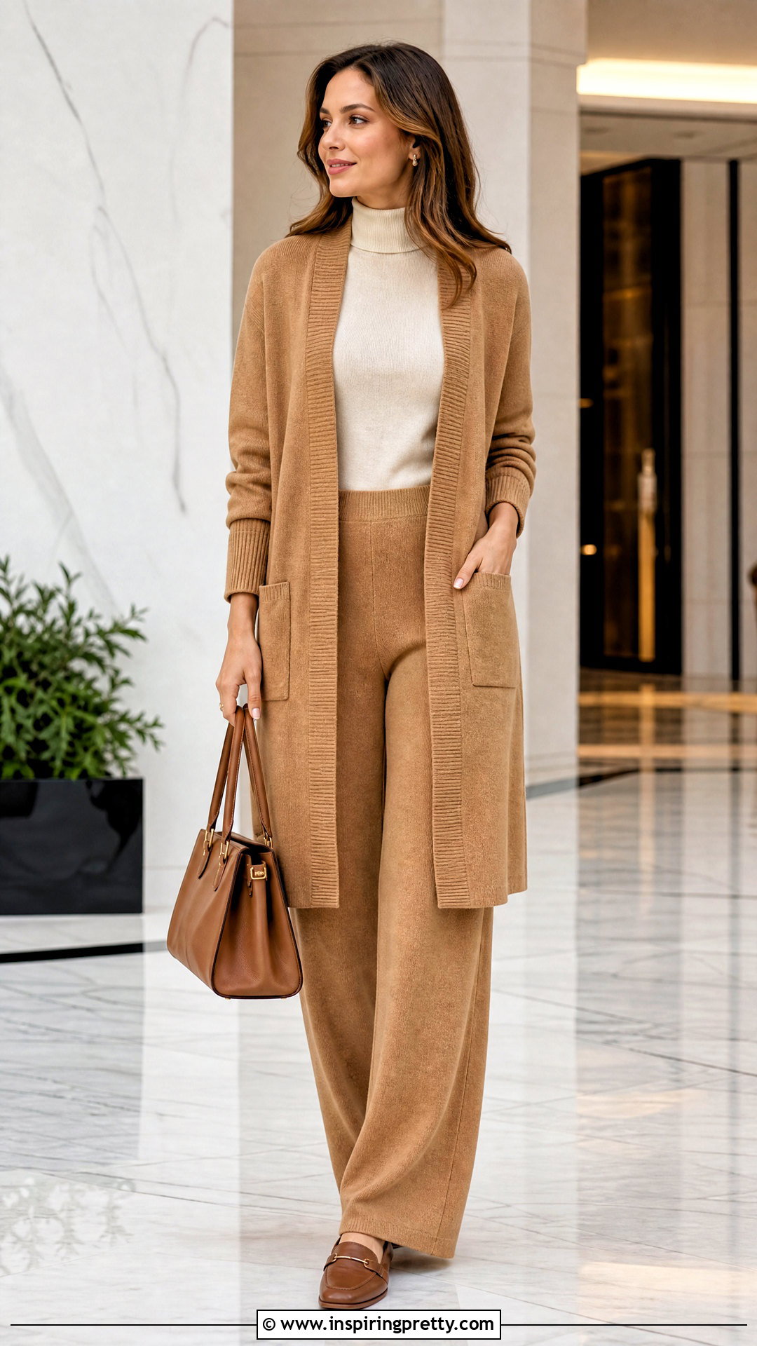 Long Cardigan Modest Top With Matching Pants - 50 modest tops for women