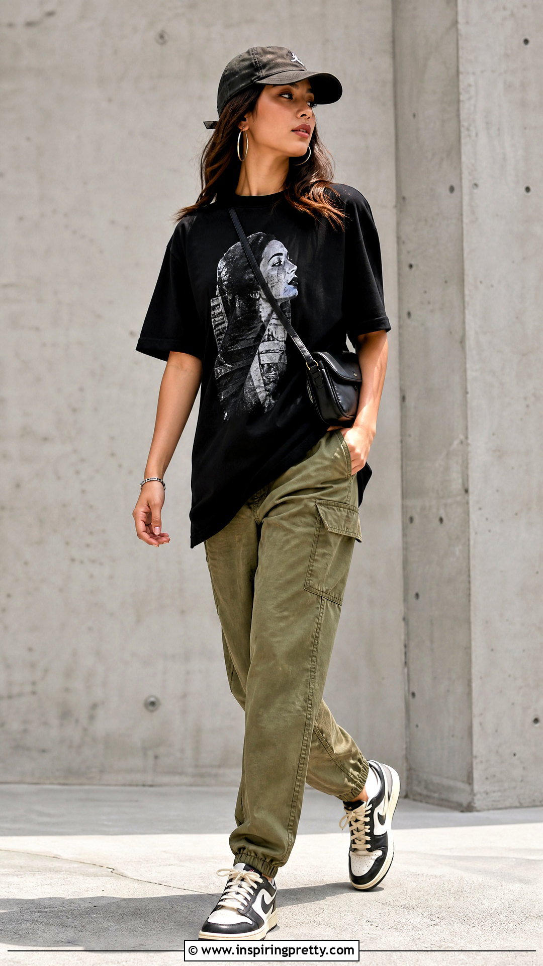 Long Graphic Top With Cargo Pants - 50 long tops for women