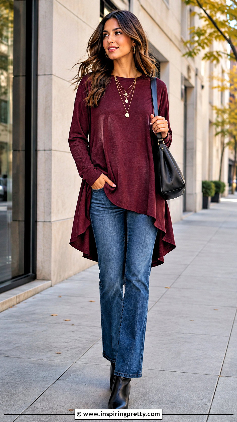 Long High Low Top With Jeans - 50 stylish long tops for women