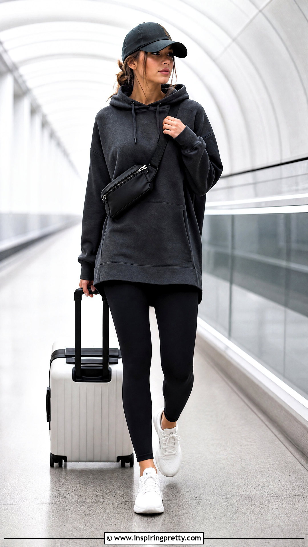 Long Hoodie With Leggings And Sneakers - 50 long top outfit ideas