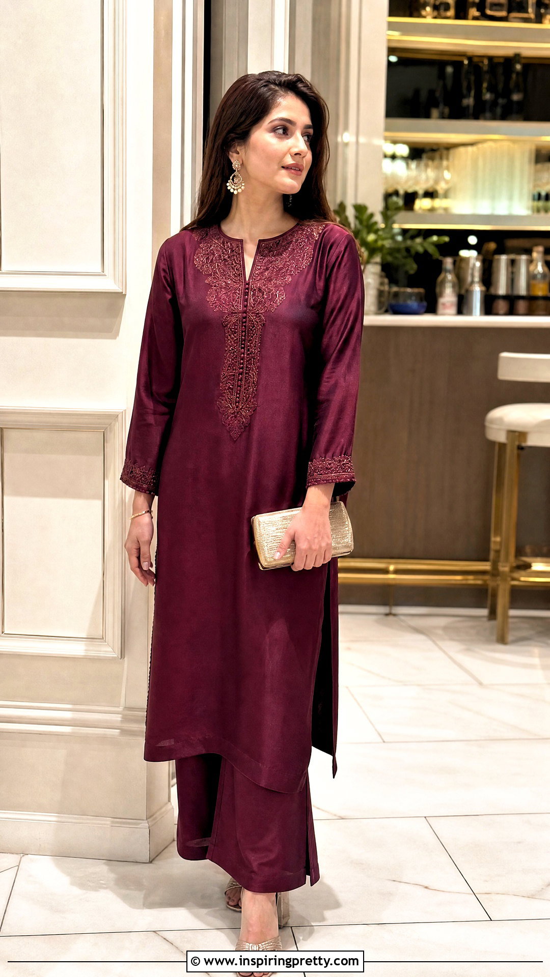 Long Kurti Top With Narrow Palazzo Pants - 50 kurti top outfit ideas