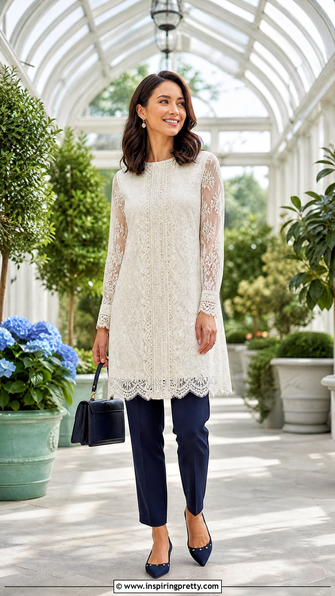 Long Lace Top With Ankle Pants - 50 long tops for women