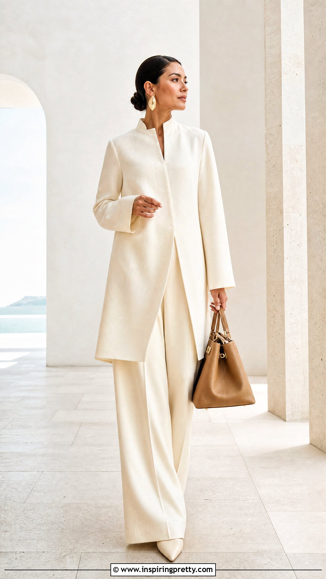 Long Monochrome Top With Matching Pants - 50 long top outfit ideas