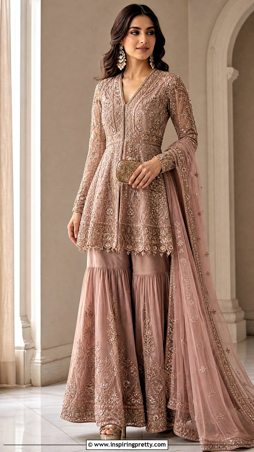 Long Peplum Top With Layered Sharara - 50 peplum top with sharara outfit ideas