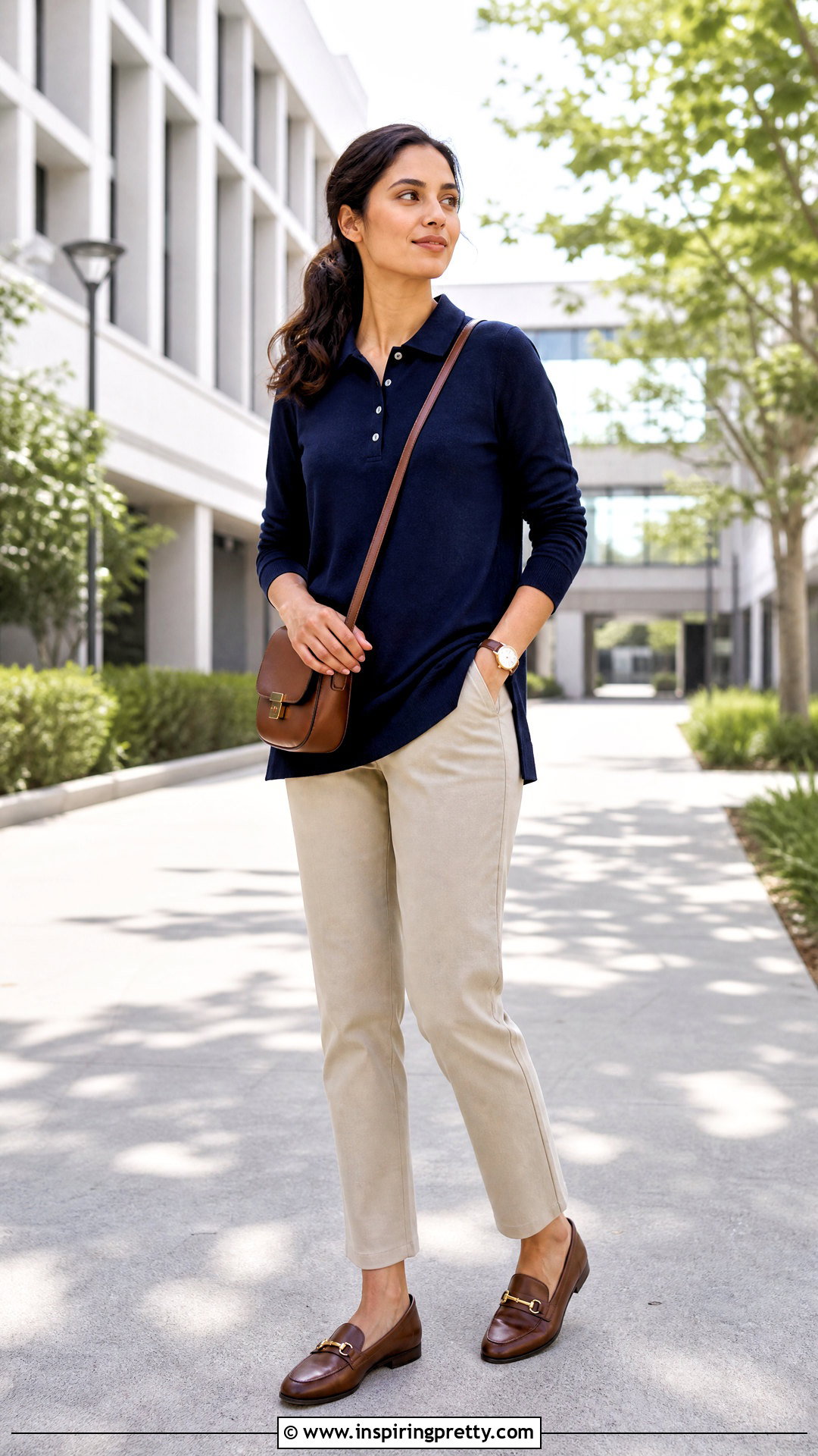Long Polo Top With Straight Pants - 50 long tops for women