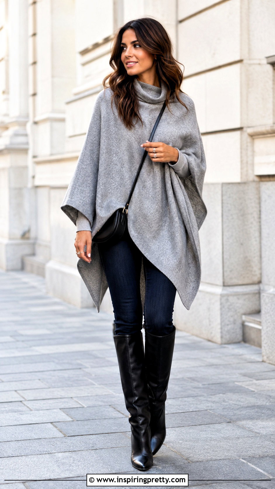 Long Poncho Top With Skinny Jeans - 50 stylish long tops for women