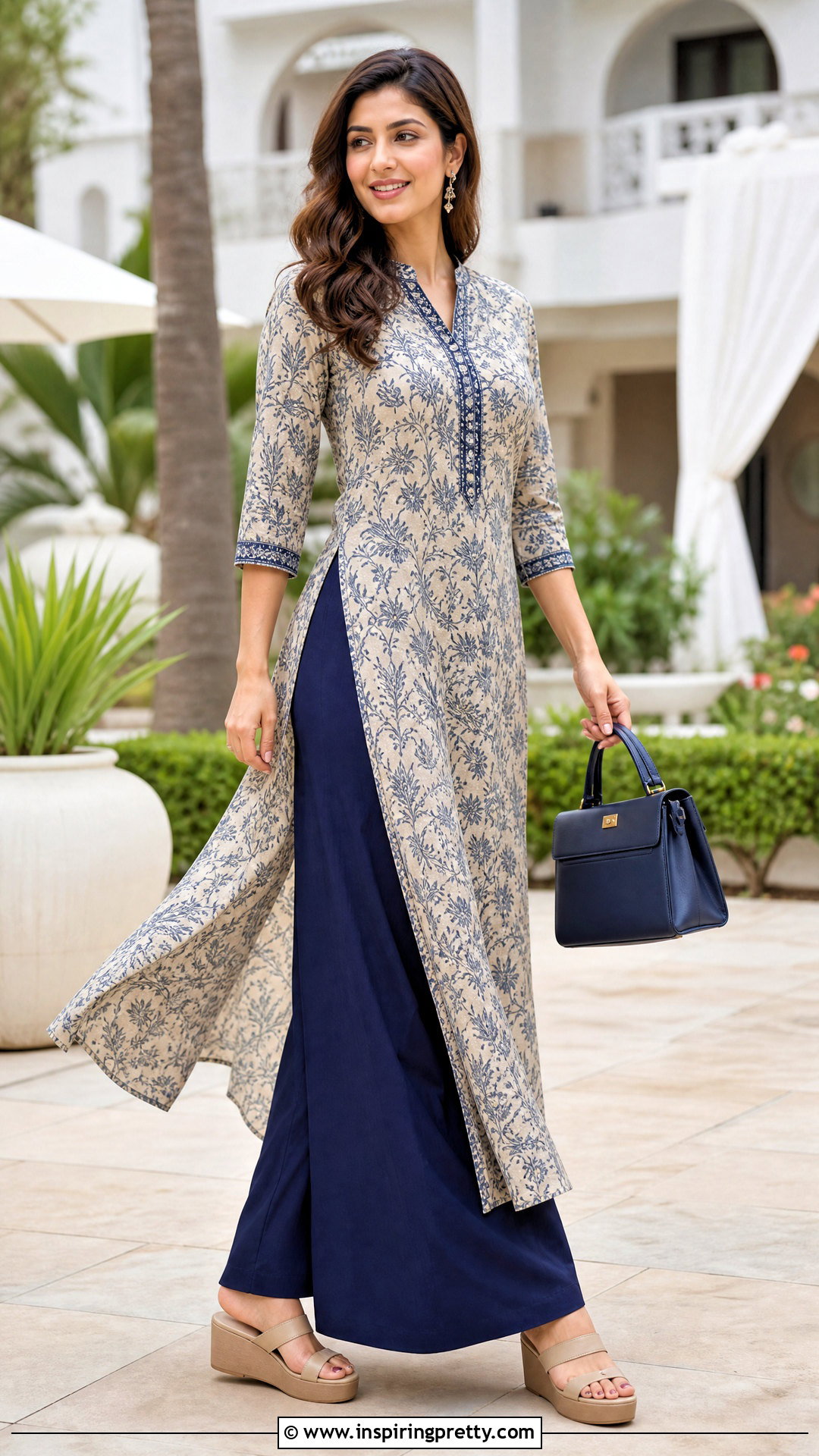 Long Printed Top With Palazzo Pants - 50 long tops for women