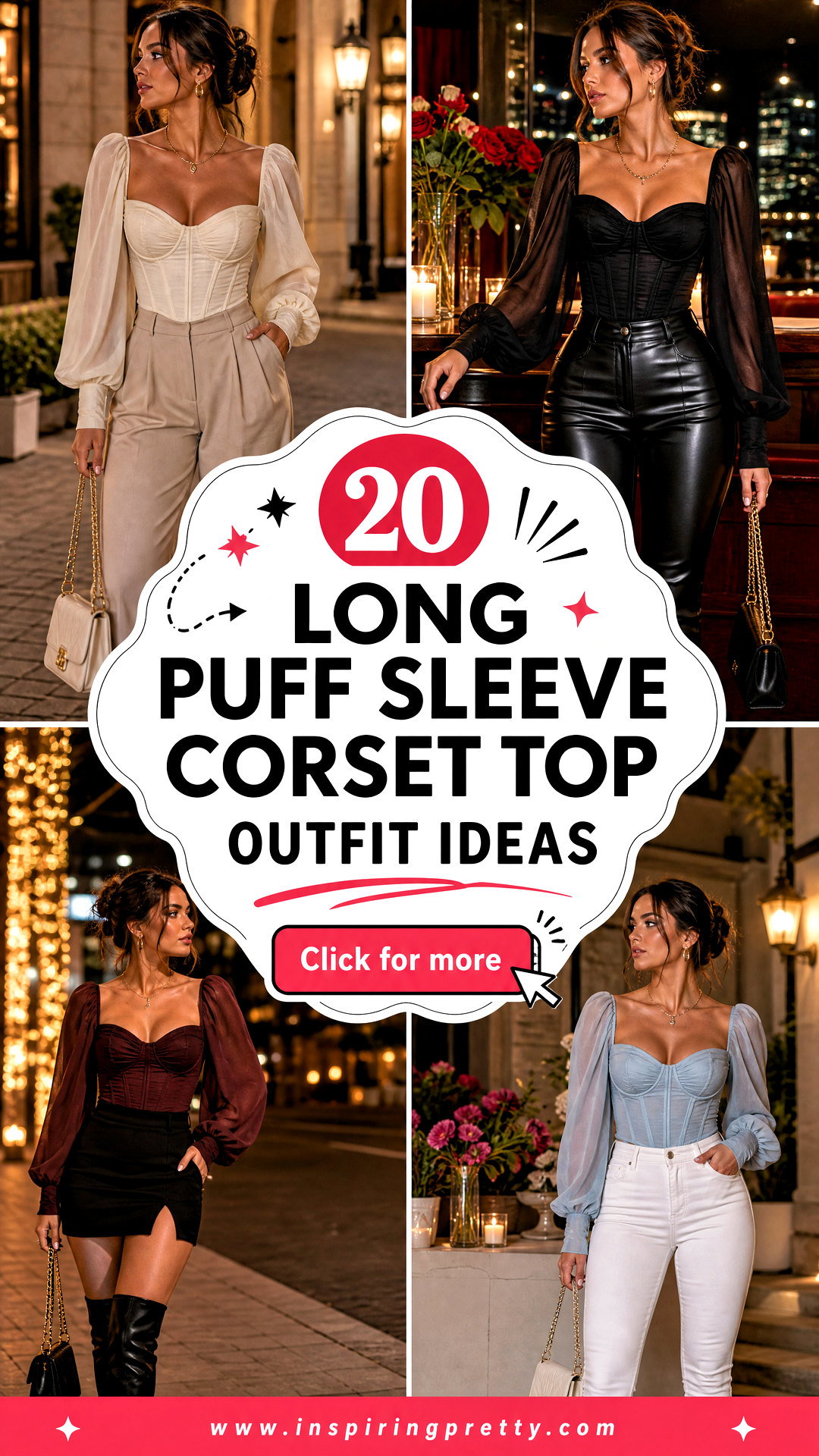 20 Long Puff Sleeve Corset Top Outfit Ideas for Date Night - 20 Long Puff Sleeve Corset Top Outfit Ideas for Date Night
