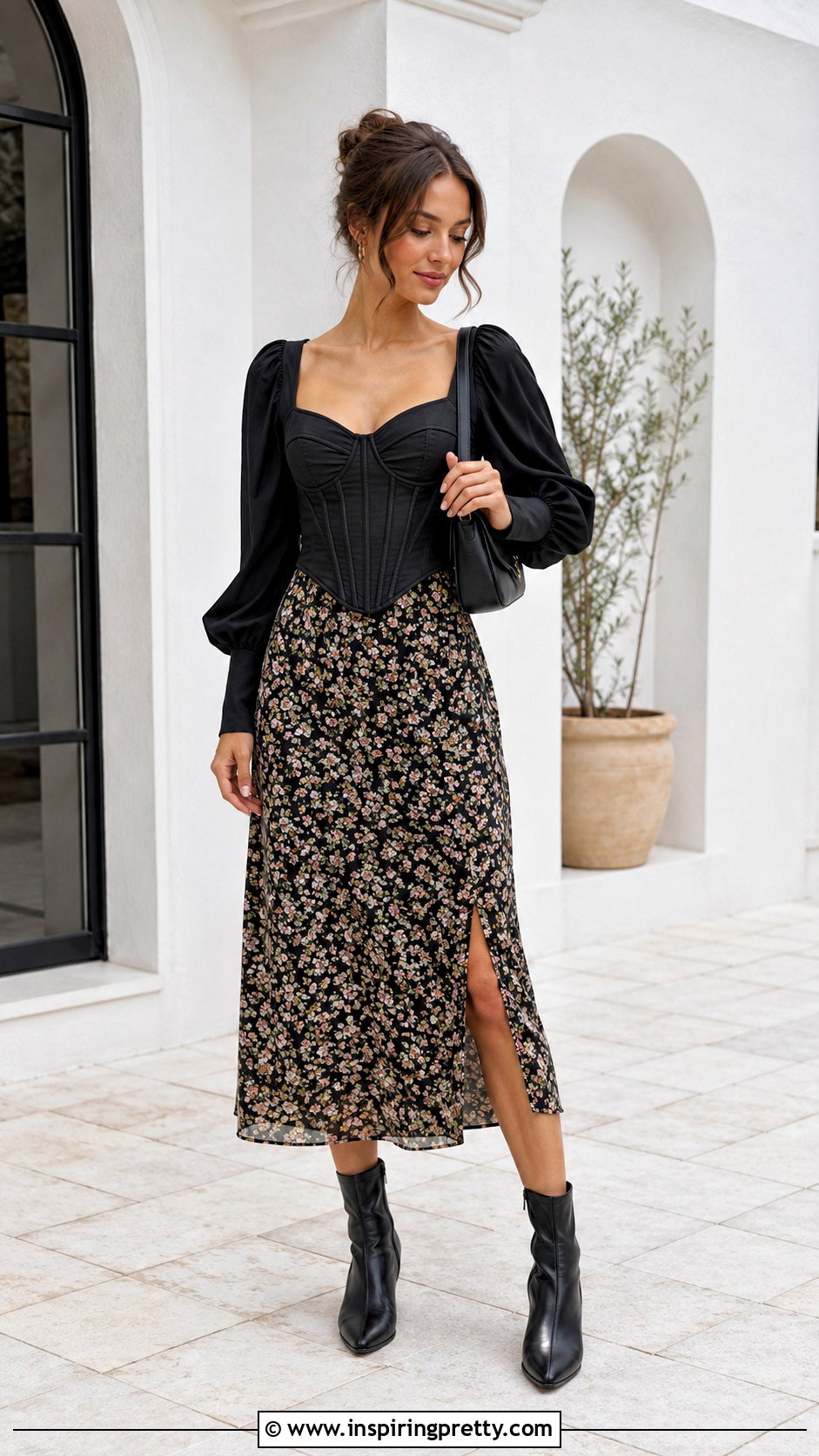 Long Puff Sleeve Corset Top Over A Slip Dress - 20 Long Puff Sleeve Corset Top outfit ideas