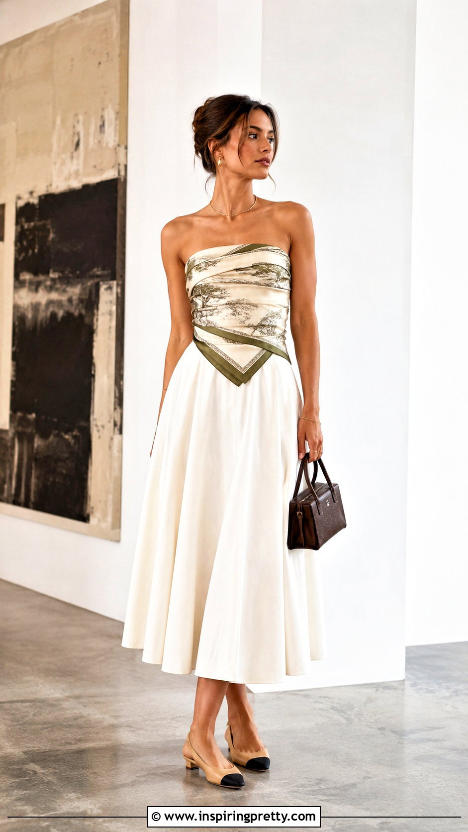 Long Scarf Corset Wrap Top With A Line Skirt - how to wear a long scarf as a top (25 ways)