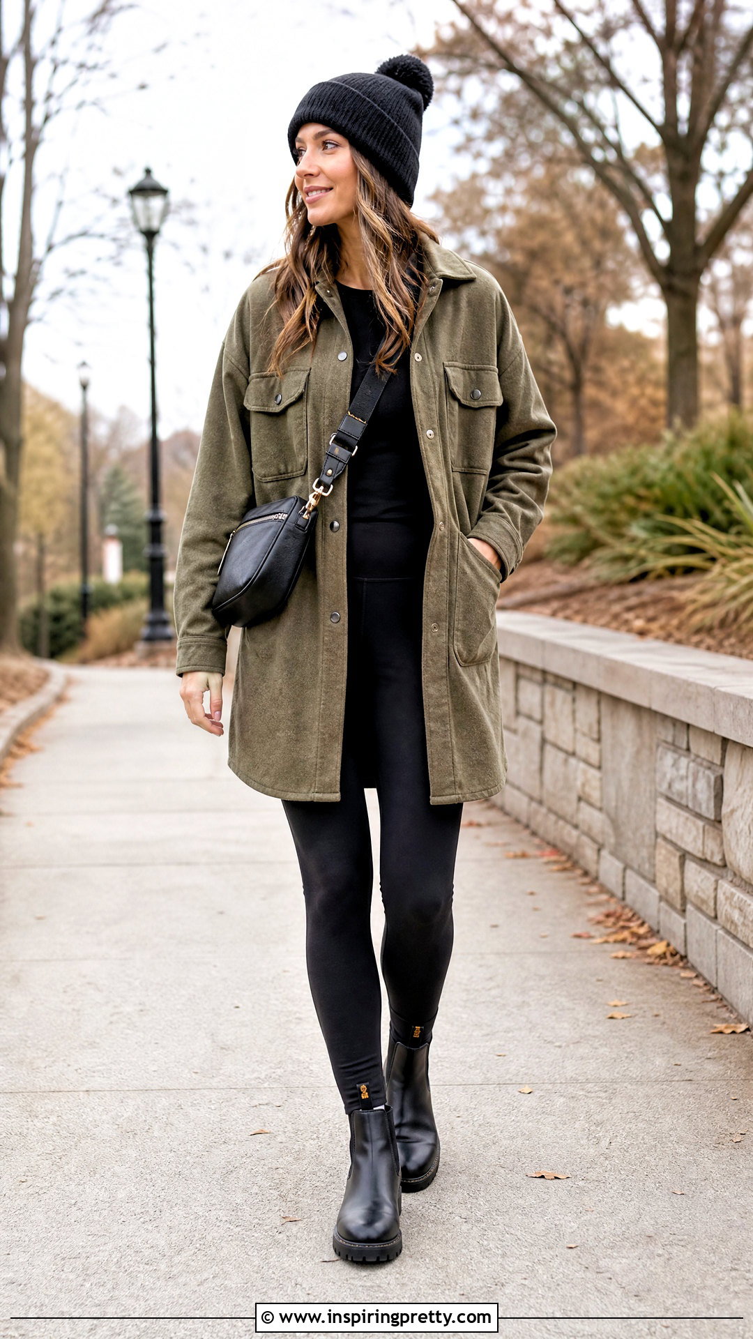 Long Shacket With Leggings And Boots - 50 long top outfit ideas