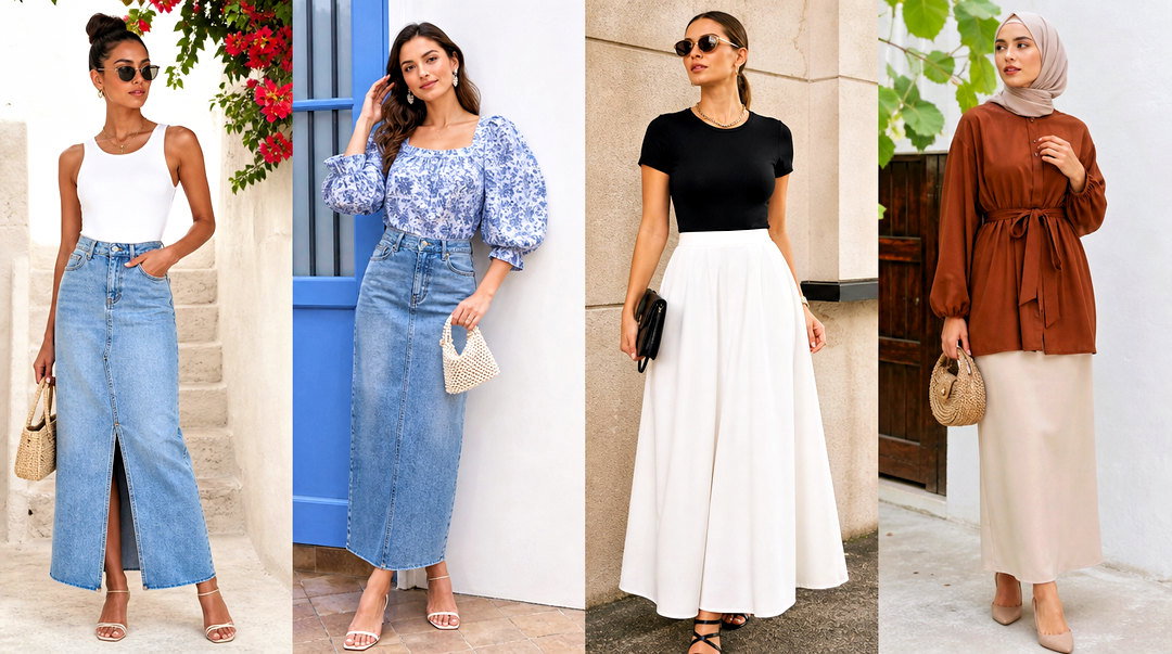 50 Long Skirt and Top Outfits for Effortless Feminine Style