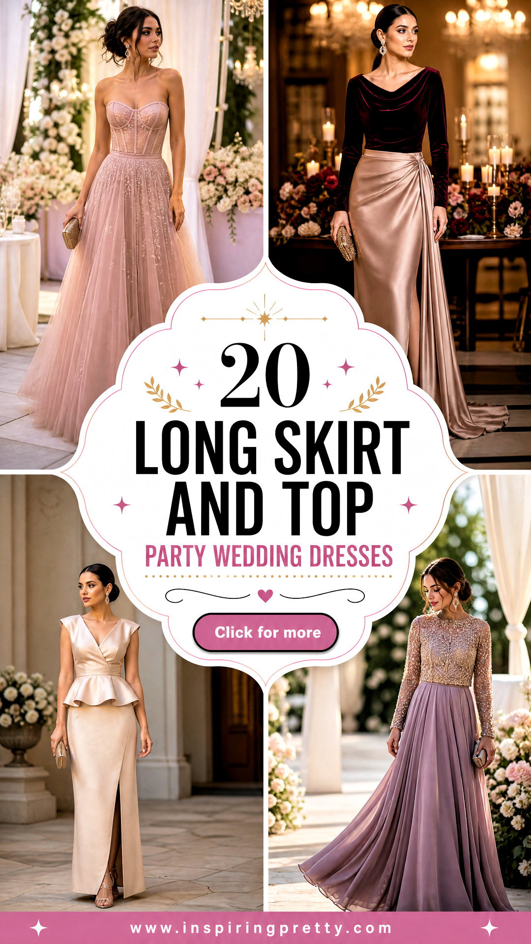 20 Long Skirt and Top Party Wedding Dresses for Chic Guests - 20 Long Skirt and Top Party Wedding Dresses for Chic Guests