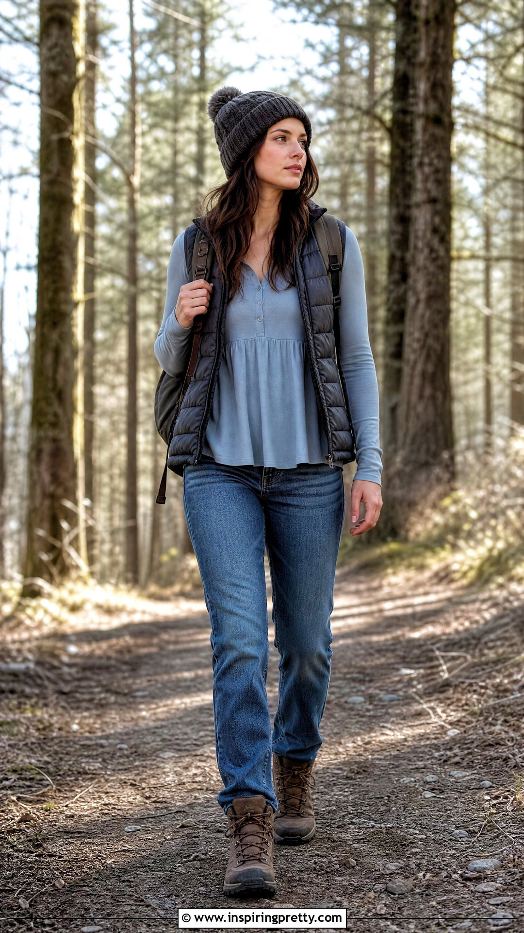 Long Sleeve Bella Swan Babydoll Top With Puffer Vest And Jeans - 25 bella swan babydoll top outfit ideas