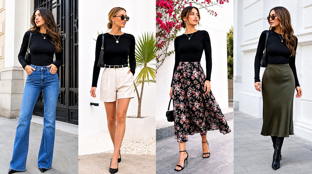 50 Long Sleeve Black Top Outfit Ideas for Sleek Cold Days