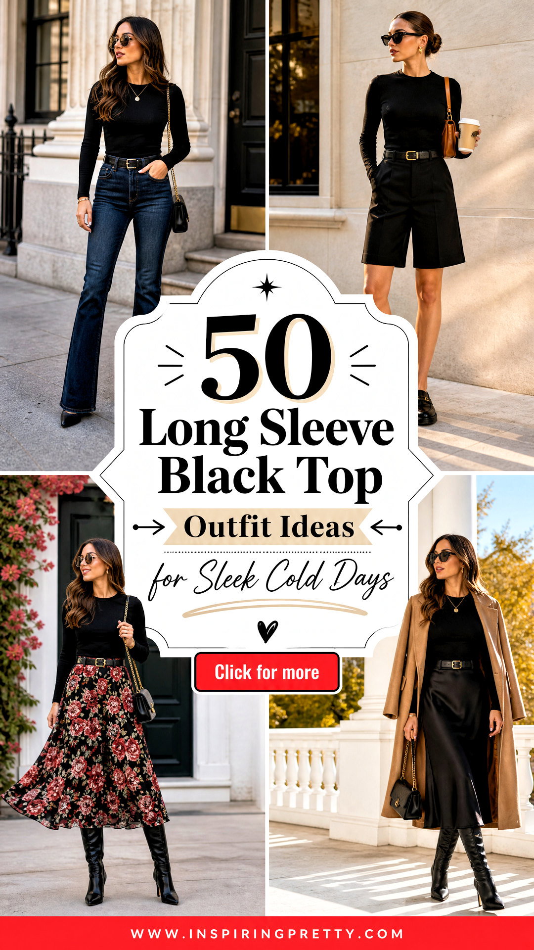 50 Long Sleeve Black Top Outfit Ideas for Sleek Cold Days - 50 Long Sleeve Black Top Outfit Ideas for Sleek Cold Days