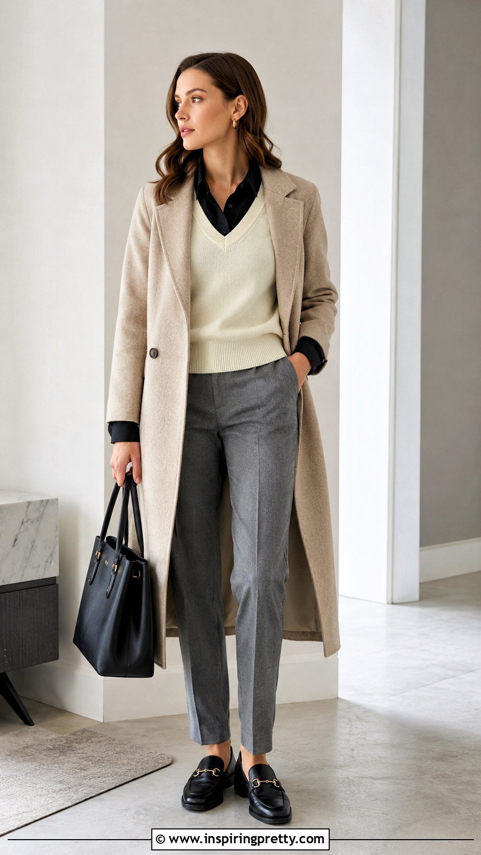 Long Sleeve Black Top Under A Sweater Vest - 50 long sleeve black top outfit ideas