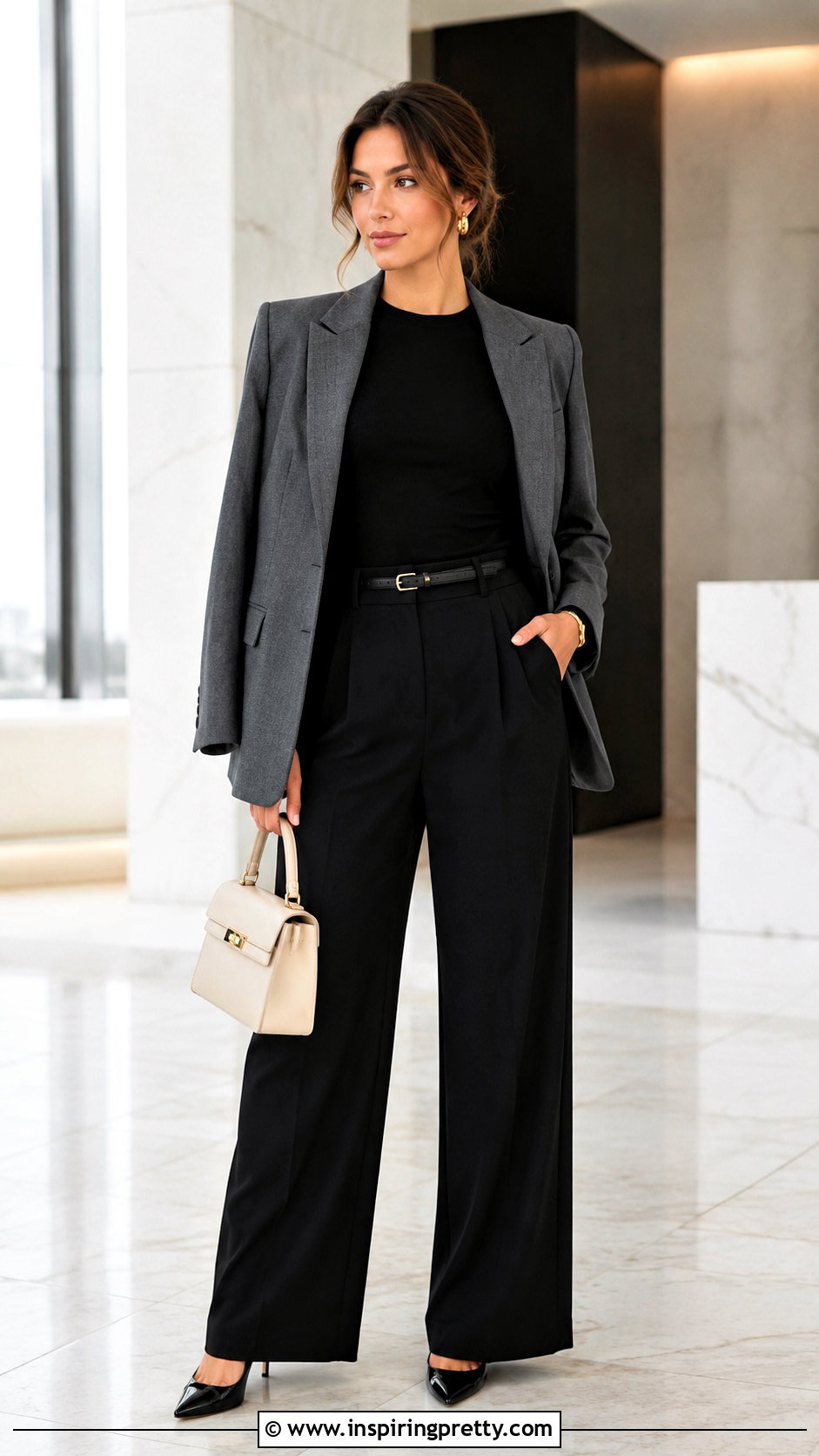 Long Sleeve Black Top With Black Trousers - 50 long sleeve black top outfit ideas