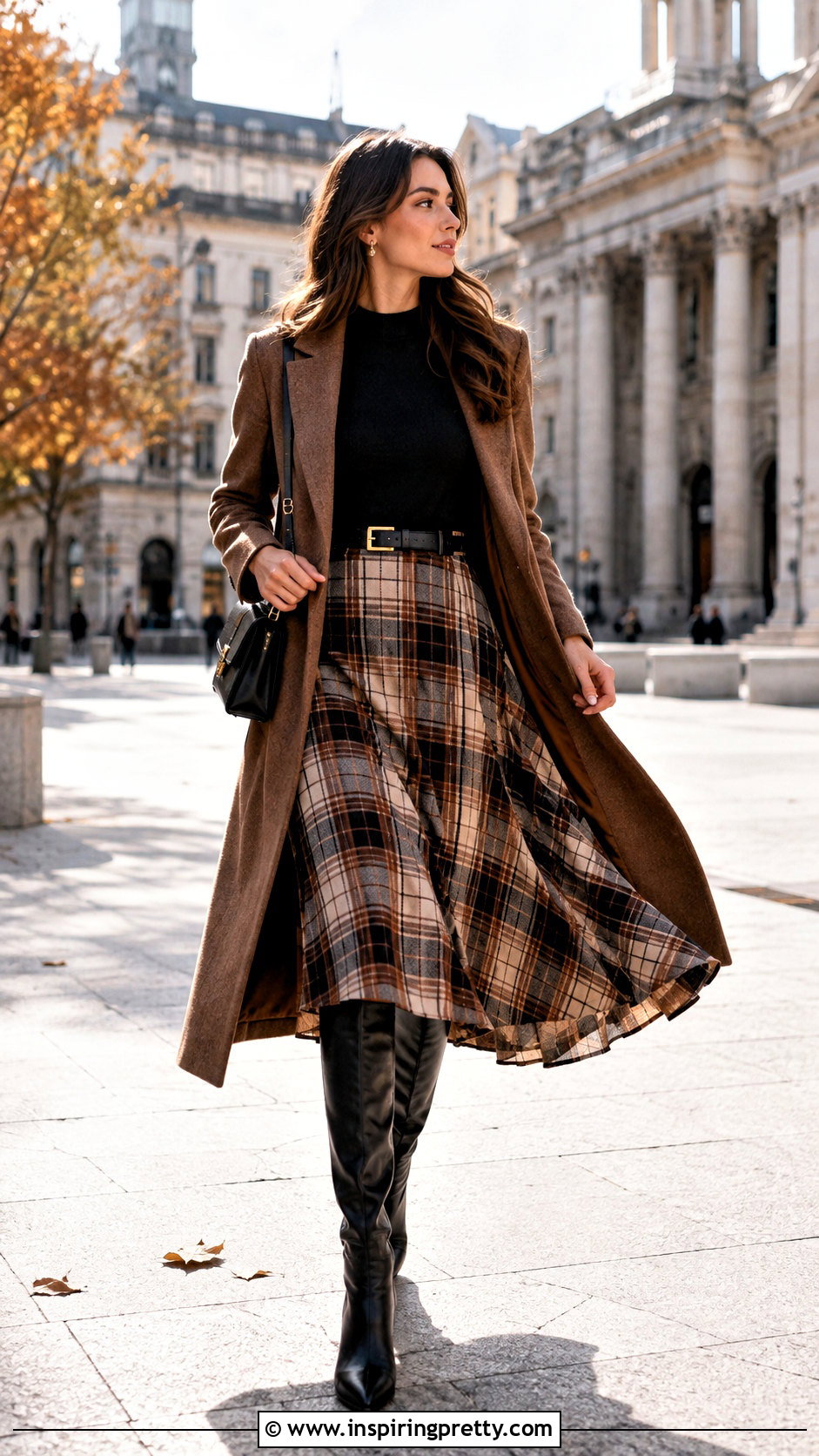Long Sleeve Black Top With Midi Skirt And Boots - 50 long sleeve black top outfit ideas