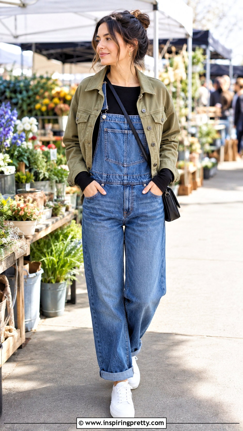 Long Sleeve Black Top With Overalls - 50 long sleeve black top outfit ideas