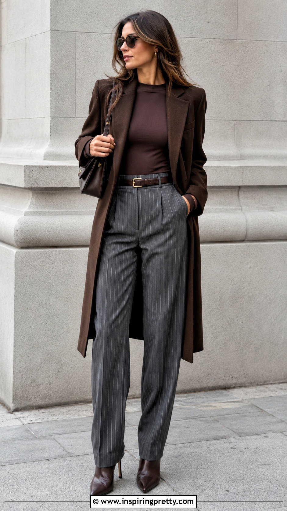 Long Sleeve Bodysuit With Pinstripe Pants - what top to wear with pinstripe pants (20 ways)