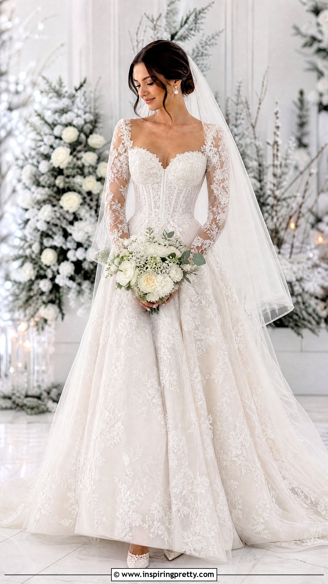 Long Sleeve Corset Wedding Dress With Lace Skirt - 50 wedding dress corset top outfit ideas