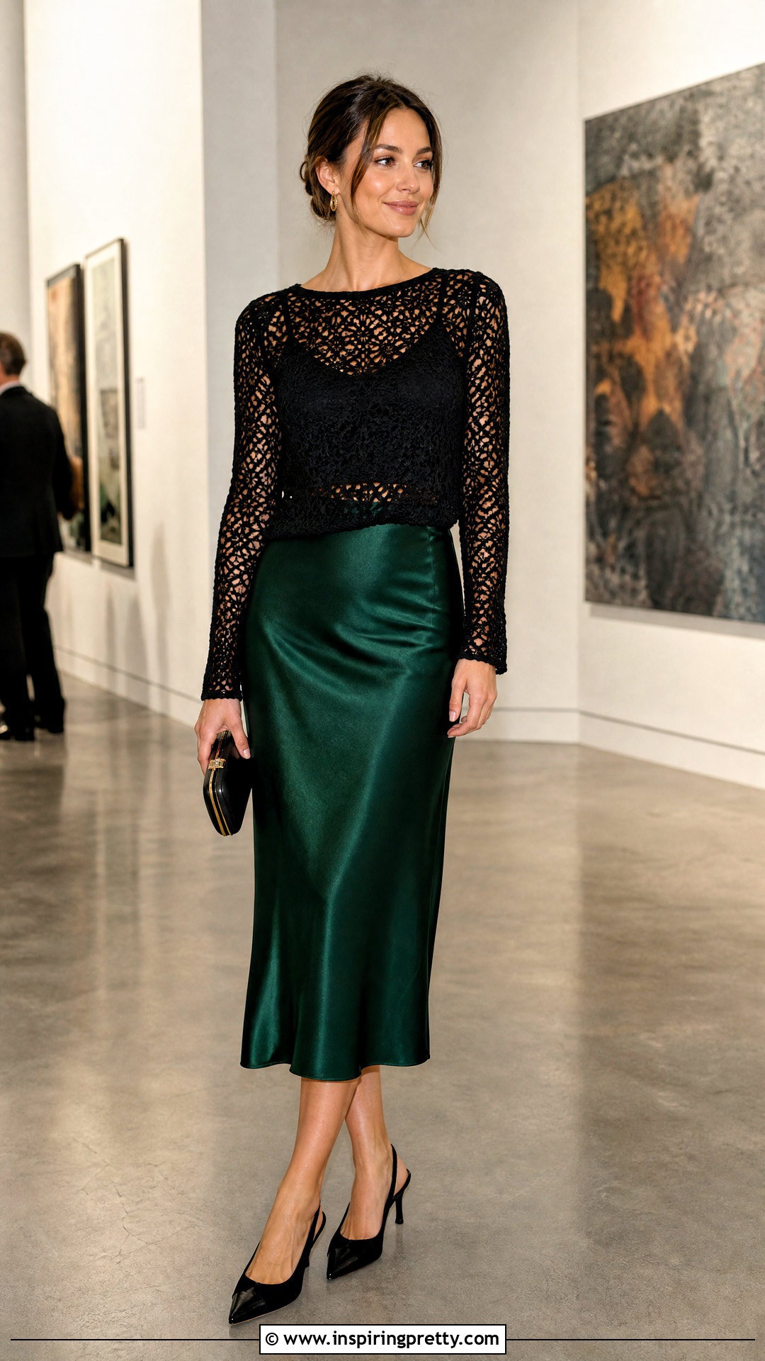 Long Sleeve Crochet Top With Satin Midi Skirt - 20 crochet tops on hangers