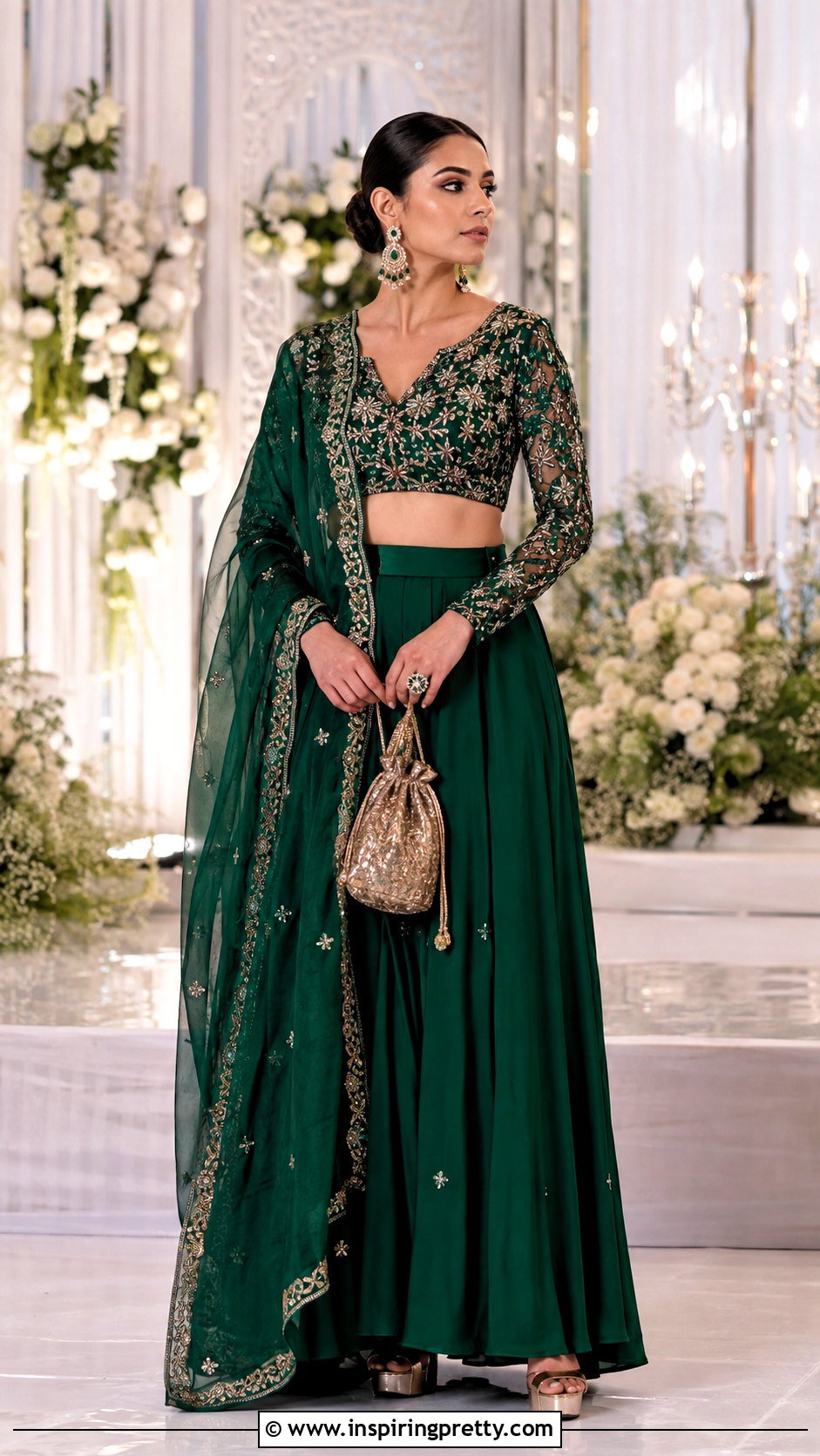 Long Sleeve Crop Top And Skirt For Wedding - 50 skirt and crop top indian weddings