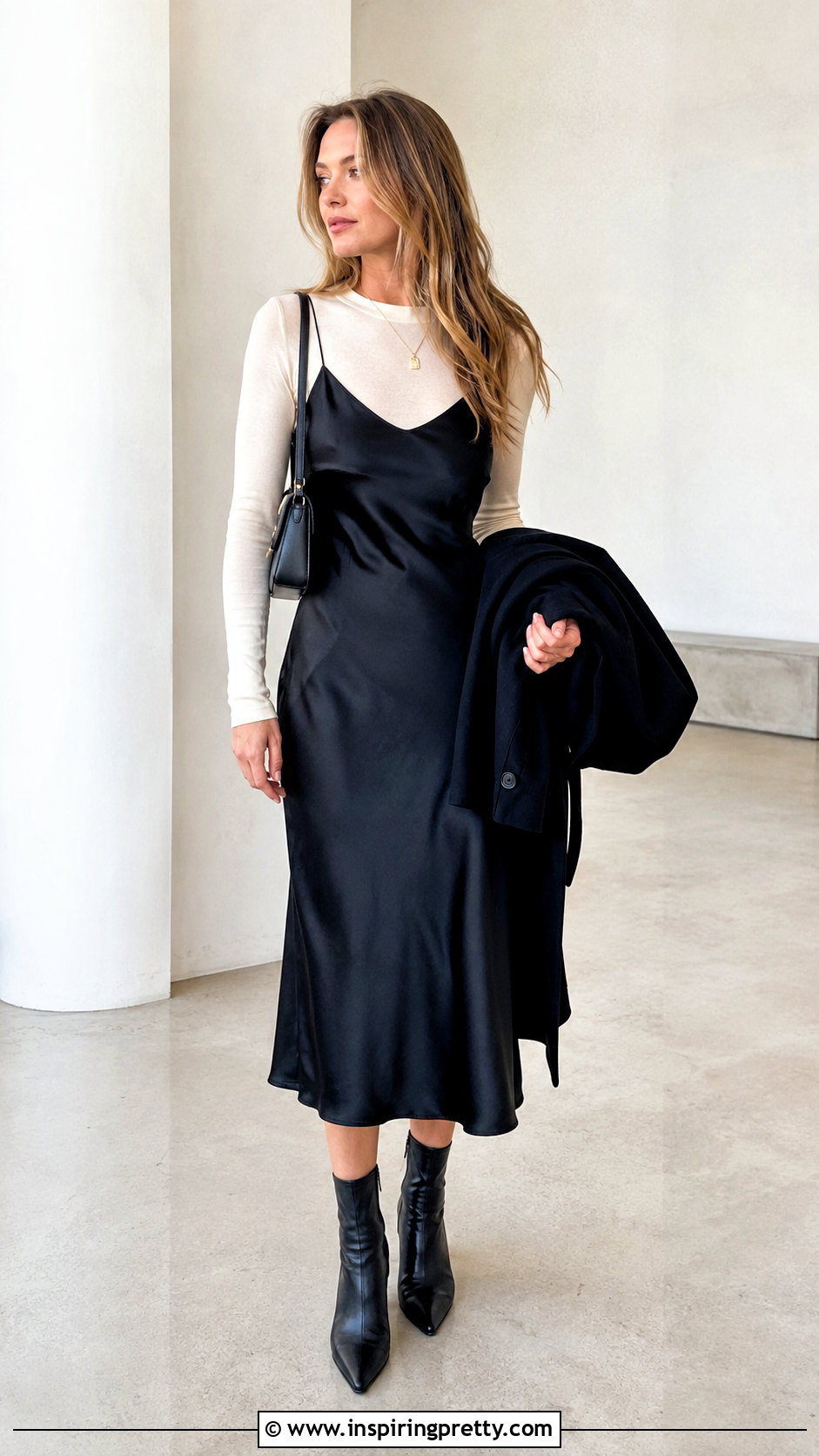 Long Sleeve Crop Top Under A Slip Dress - 20 long sleeve crop tops outfits