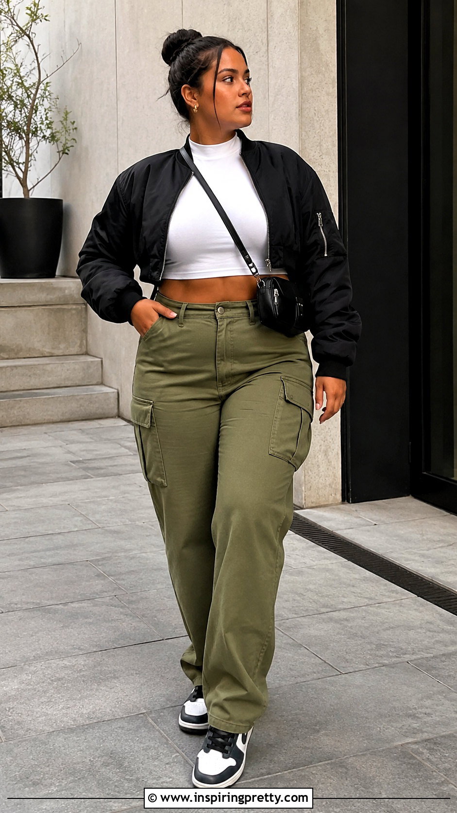 Long Sleeve Crop Top With Cargo Pants - 20 Long Sleeve Dress Crop Top outfit ideas