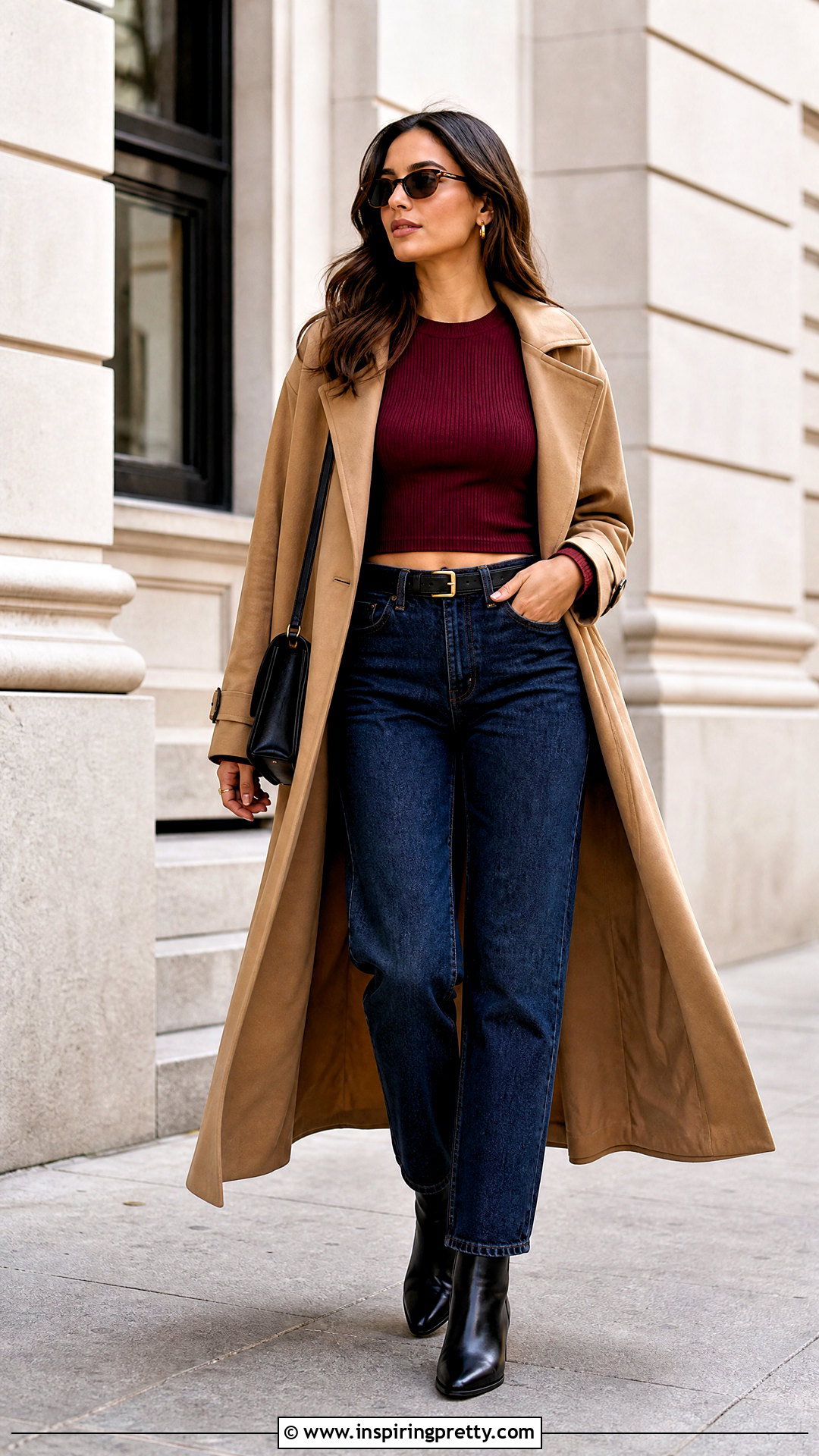 Long Sleeve Crop Top With High Waisted Jeans - 50 crop top jeans