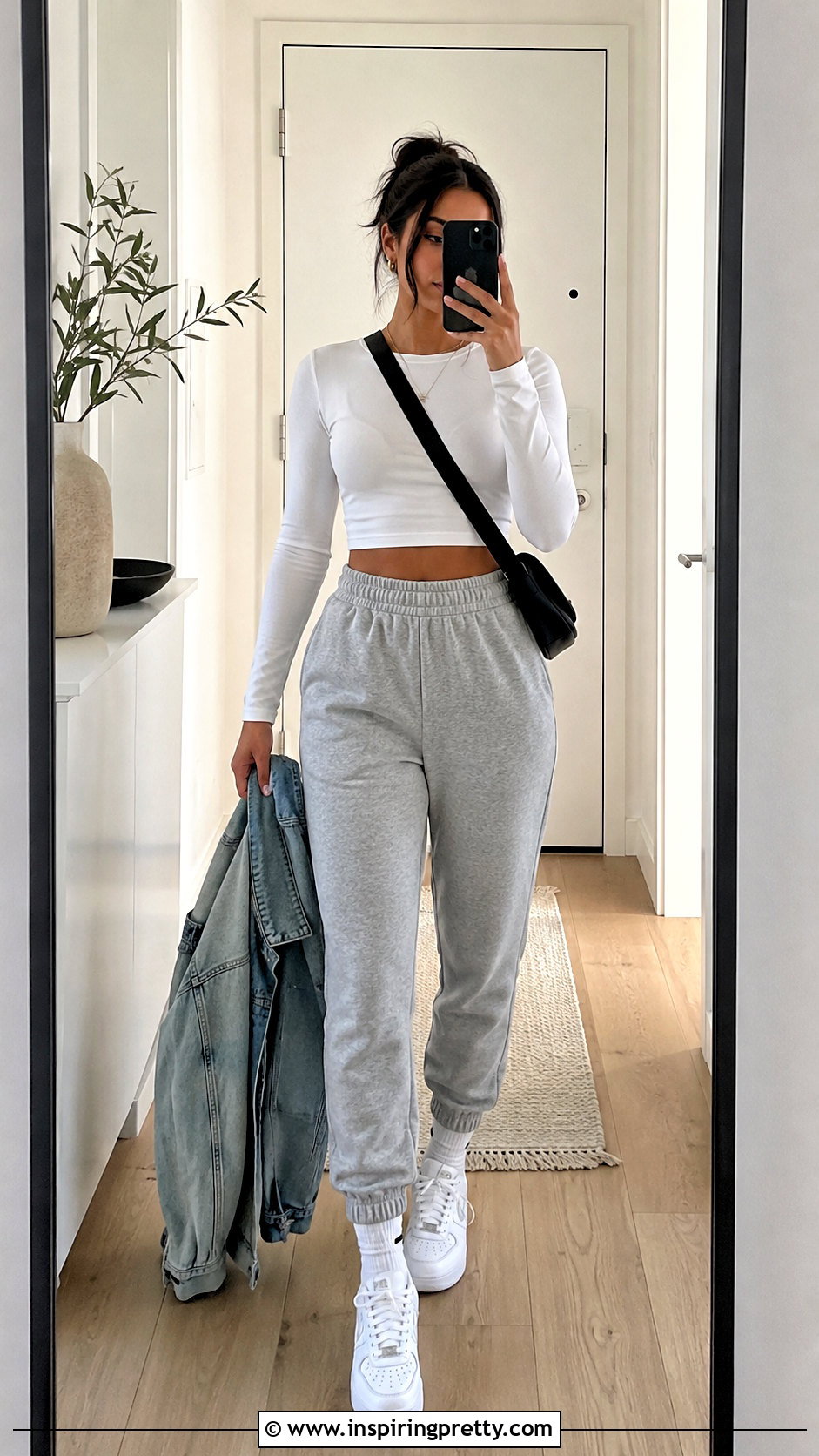 Long Sleeve Crop Top With Joggers - 20 long sleeve crop tops outfits