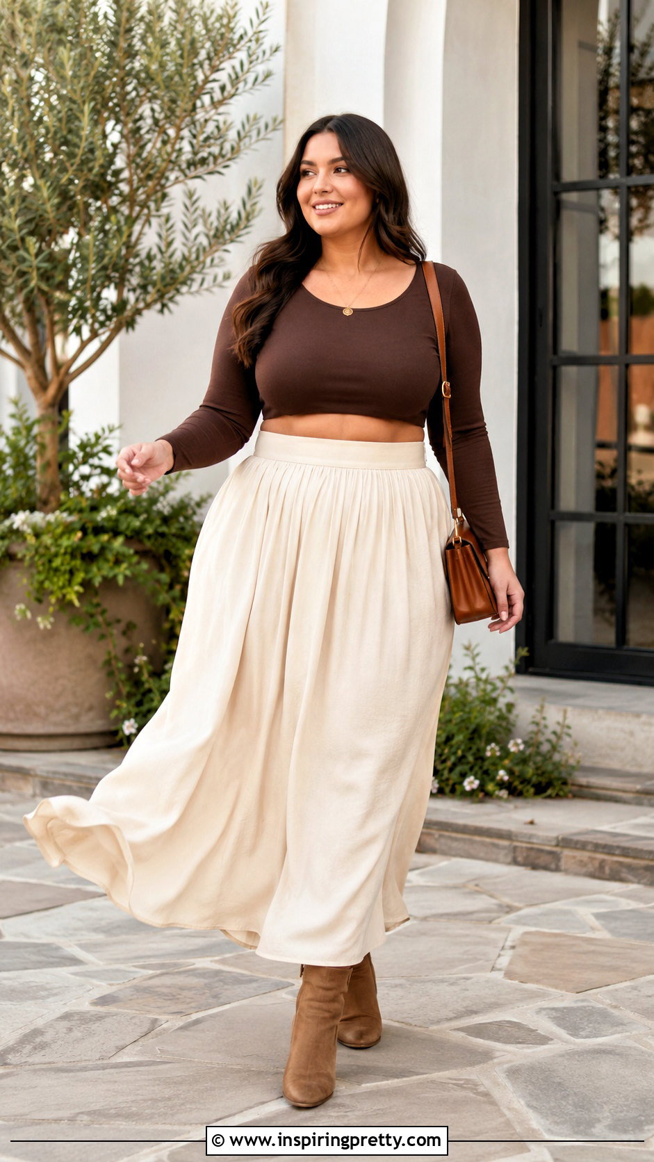 Long Sleeve Crop Top With Maxi Skirt - 20 long sleeve crop tops outfits
