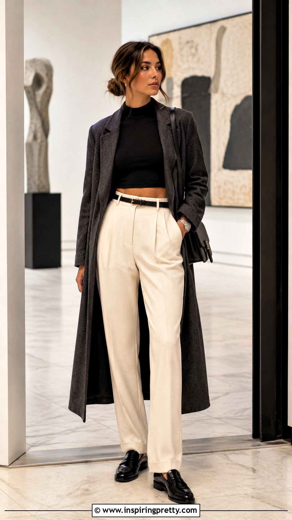 Long Sleeve Crop Top With Pleated Pants - 20 Tanner Buchanan Crop Top outfit ideas