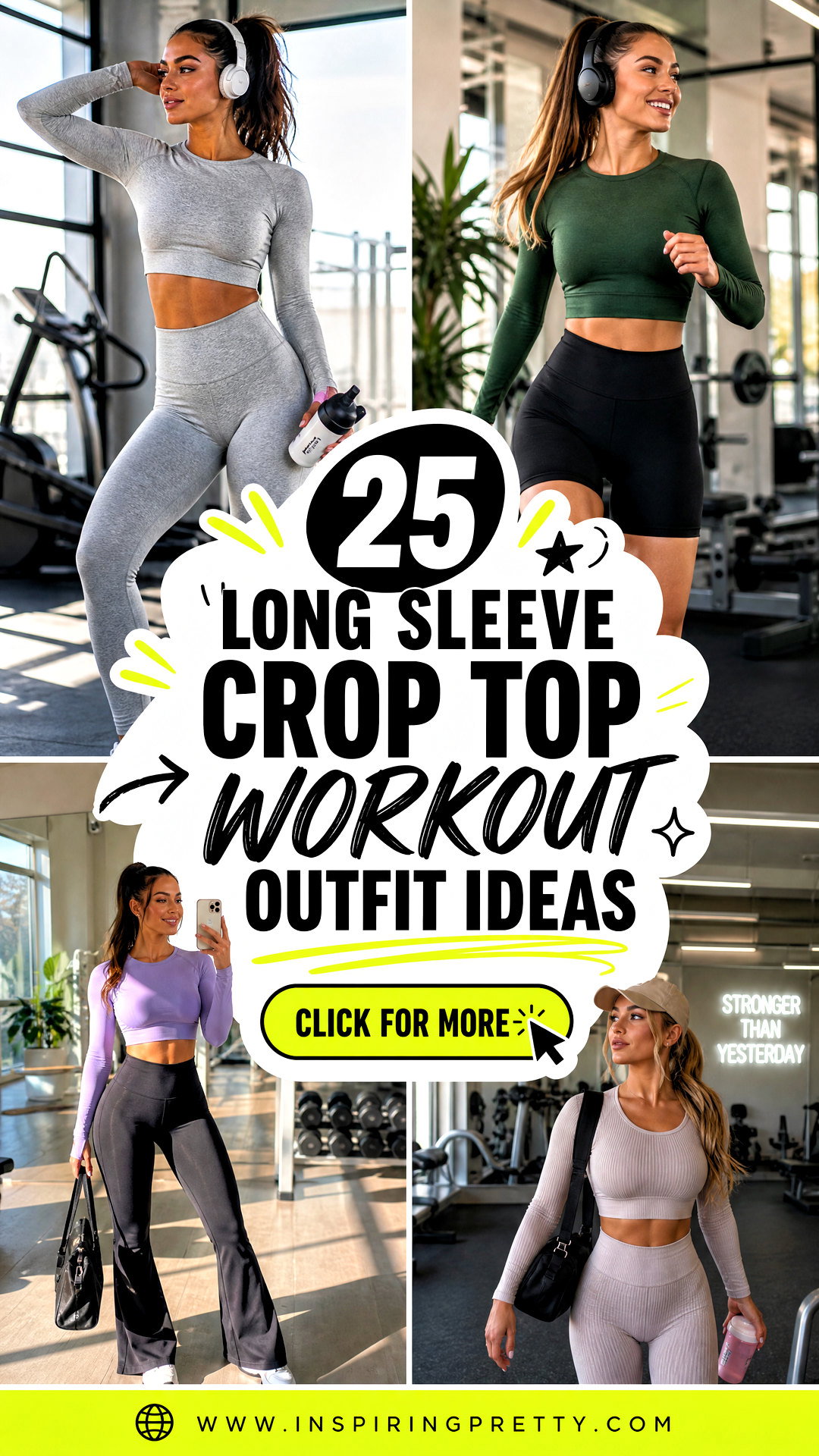 25 Long Sleeve Crop Top Workout Outfit Ideas for Cool Days - 25 Long Sleeve Crop Top Workout Outfit Ideas for Cool Days