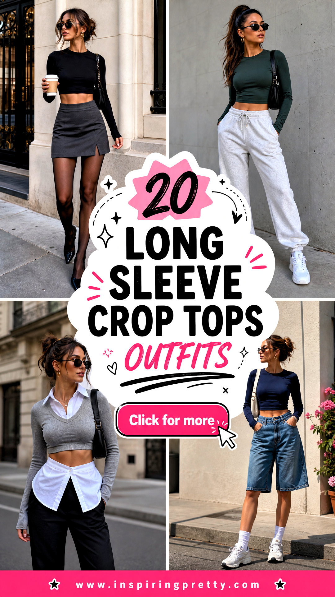 20 Long Sleeve Crop Tops Outfits for Effortless Chic Style - 20 Long Sleeve Crop Tops Outfits for Effortless Chic Style