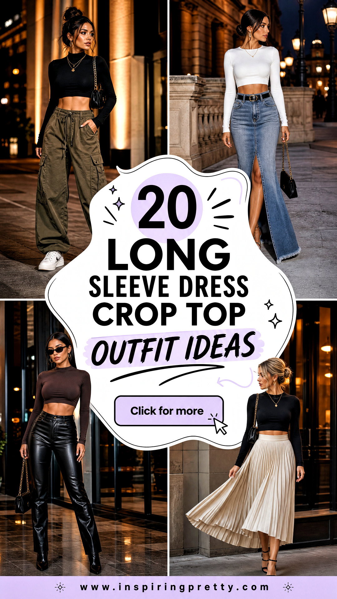 20 Long Sleeve Dress Crop Top Outfit Ideas for Chic Nights - 20 Long Sleeve Dress Crop Top Outfit Ideas for Chic Nights