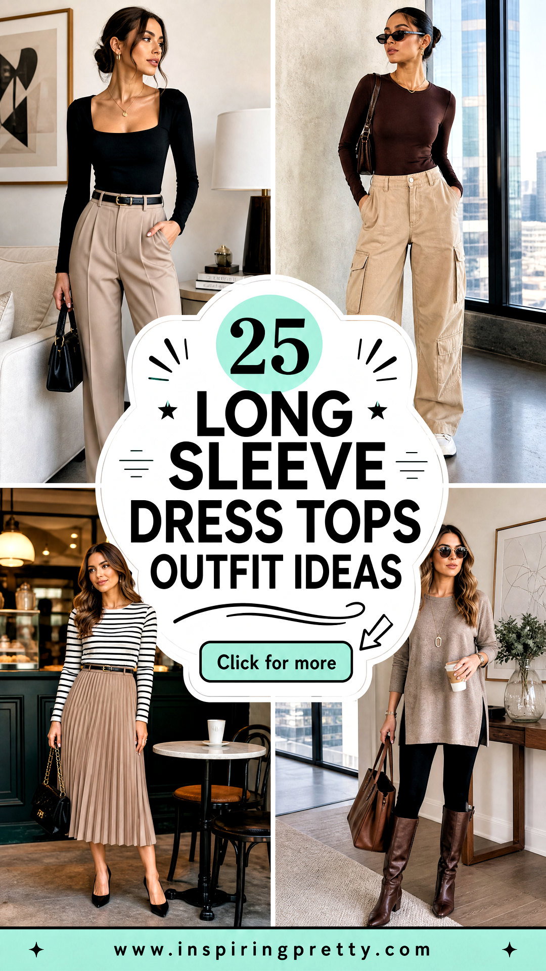25 Long Sleeve Dress Tops Outfit Ideas for Polished Style - 25 Long Sleeve Dress Tops Outfit Ideas for Polished Style
